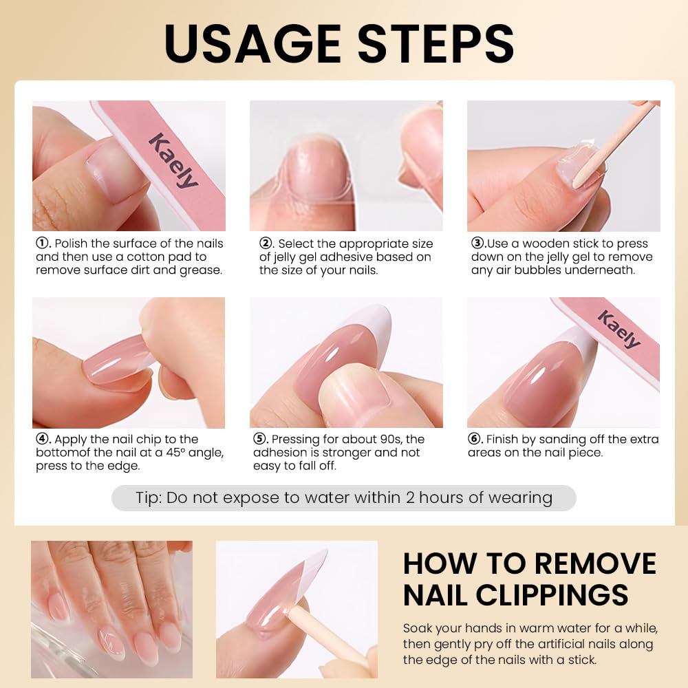 evpct Nude Glazed Press on Nails Short Square No Glue, Chrome Glazed Nude Fake Nails for Women Gift, Reusable Full Cover Soft Press on Fake Nail, Glossy Glitter Stick on False Nail Kit Salon Quality