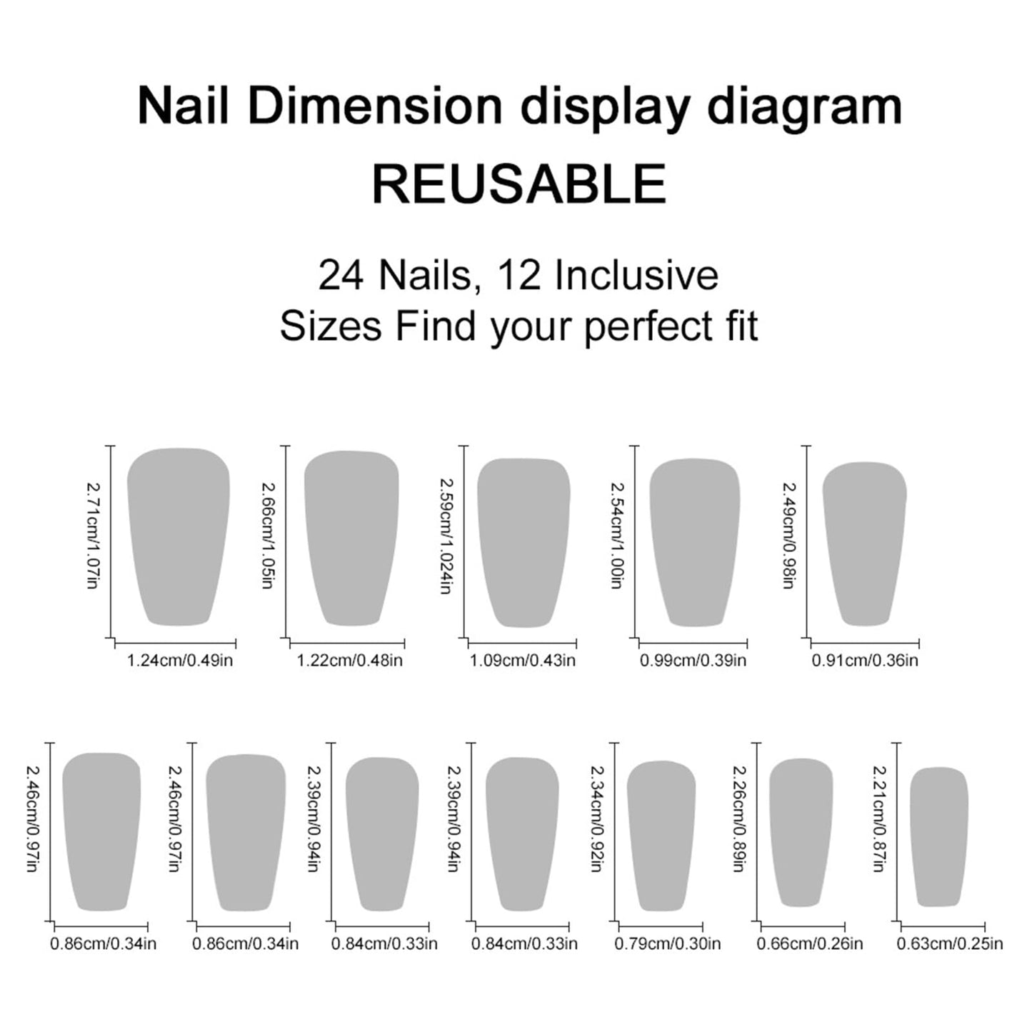 Chrome Press on Nails Long Coffin Fake Nails Deep Purple Glossy False Nails Shiny Acrylic Nail Tips Holographic Metal Glue on Nails Reusable Full Cover Acrylic Stick on Nail for Women 24Pcs
