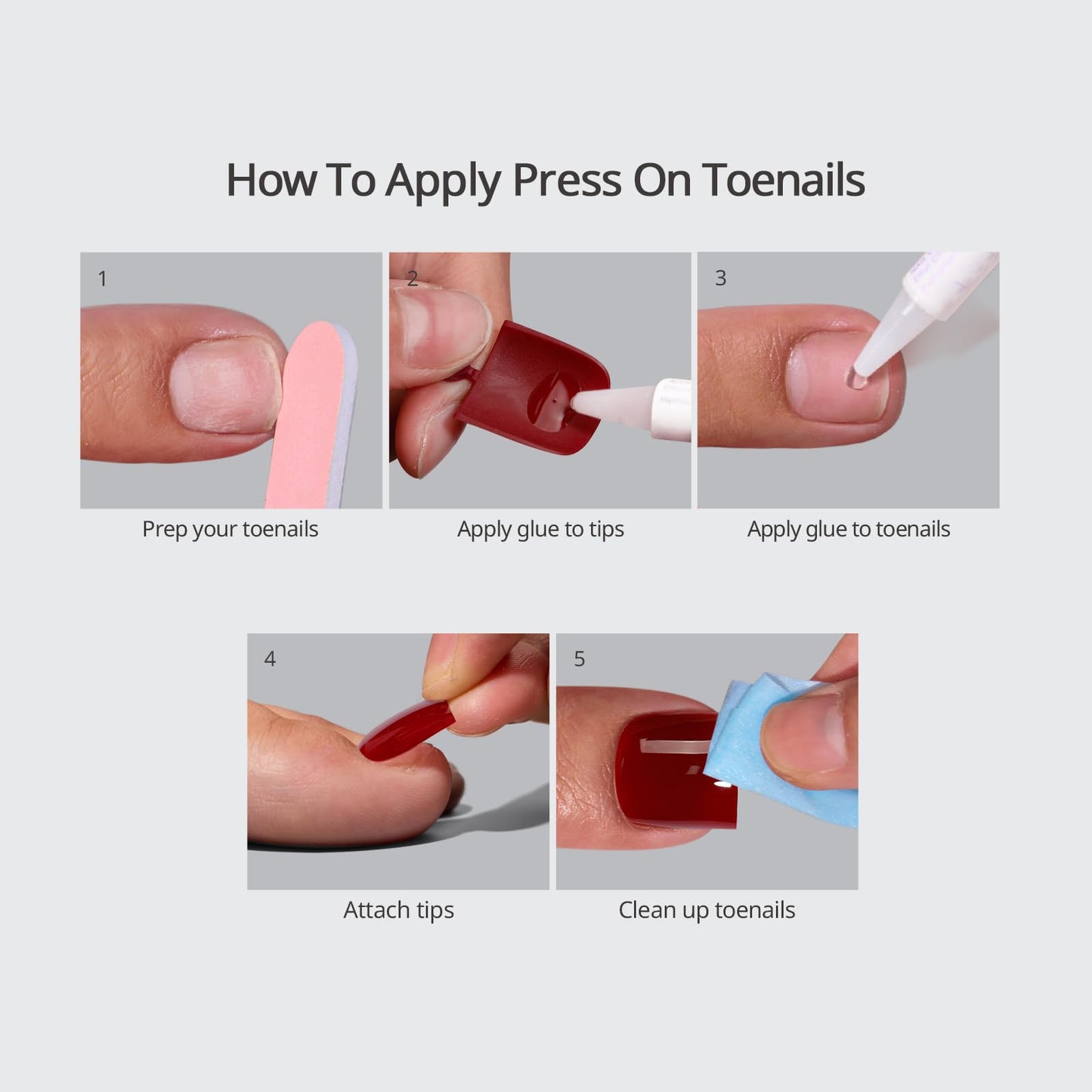 BTArtbox Press On Toenails - Sharp Square Opaque White Toe Nail Press Ons with Glue for Women, Fake Toe Nail Tips in 15 Sizes - 30 Toenails Kit, Ivory White