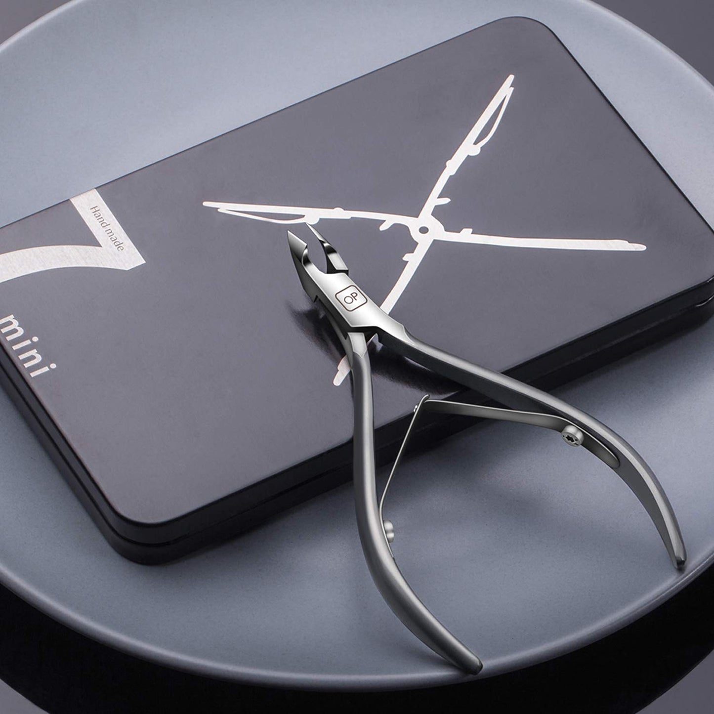 Cuticle Nippers Salon Grade for Manicurist Extremely Sharp Effortless Cuticle Trimmer Precise Clippers Pedicure Manicure Nail Care Tool, opove X7 mini, Space Gray
