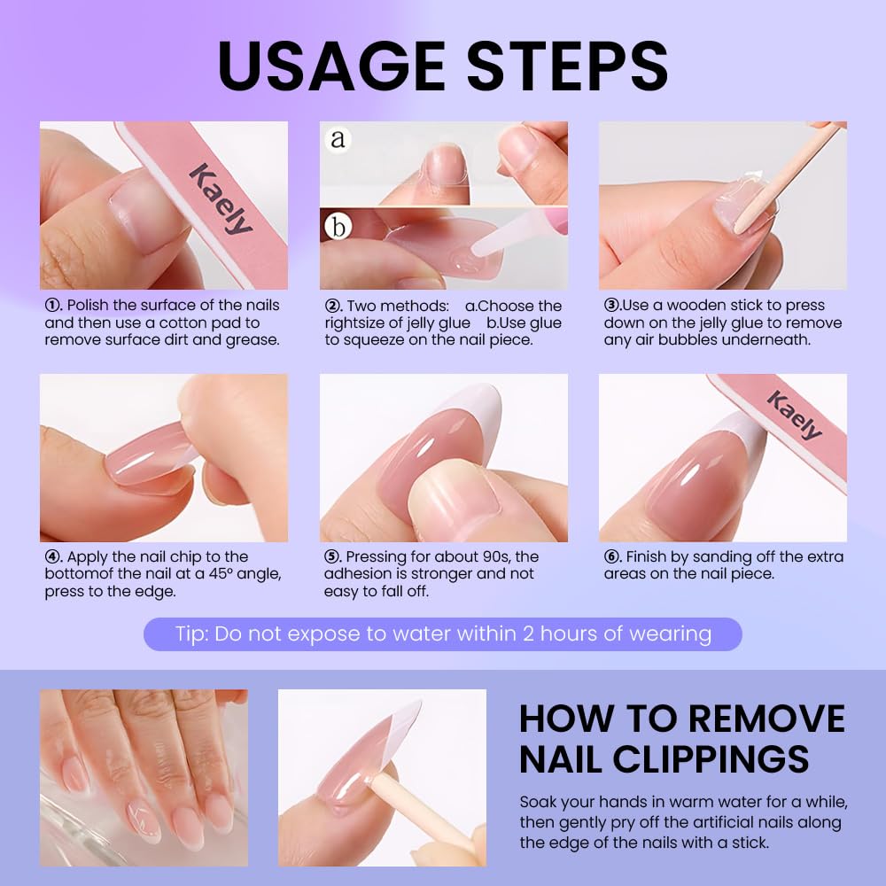 evpct Nude Pink Press on Nails Short Almond with Green Nails, Sexy Brown French Tip Stick on Nail for Women, Reusable Full Cover Soft Press on Fake Nail with 3D Gold Line Design Perfectly Fit