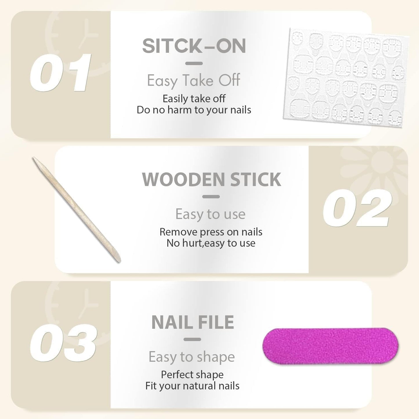 KQueenest Light Pink Press on Nails Long Medium, Sheer Pastel Pink Fake Nails Press ons, Glossy Soft Gel Glue on Nails Medium Coffin, Reusable Opaque Square Tip Stick on Nail for Women, 24 Pcs