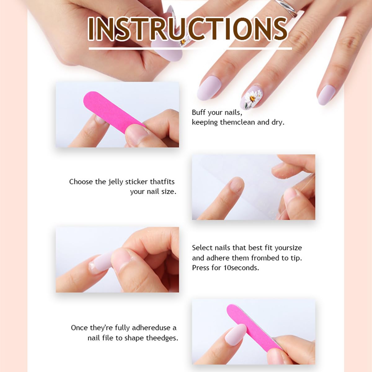 30Pcs Summer Yellow Press on Nails Medium Almond Nails Press on with 5D Flower, Pearl & Water Ripple Design French Tip Fake Nails Glossy Shell Glue on Nail Reusable Summer Nail for Women Manicure