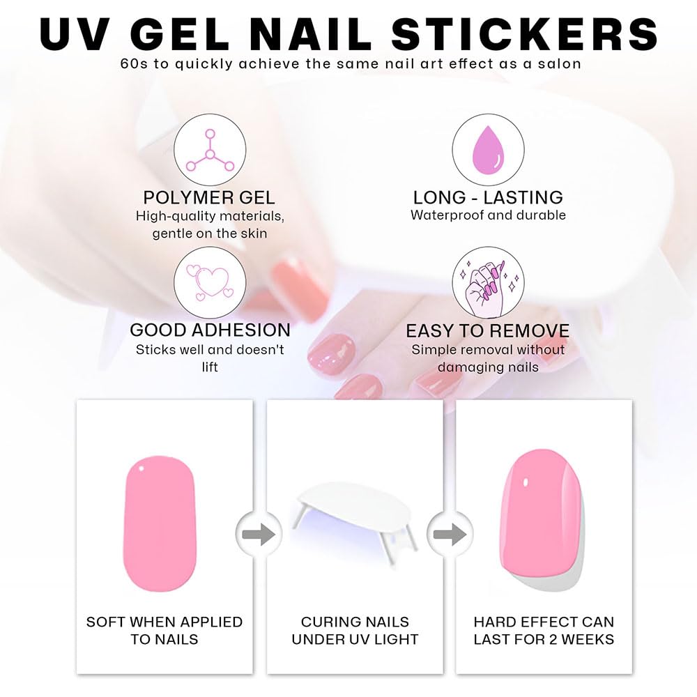 Semi Cured Gel Nail Strips with Gold and Black Designs Fall Gel nail stickers Sparkly Glossy Nail strips Salon Quality & Easy to Use 20 Pcs for Women