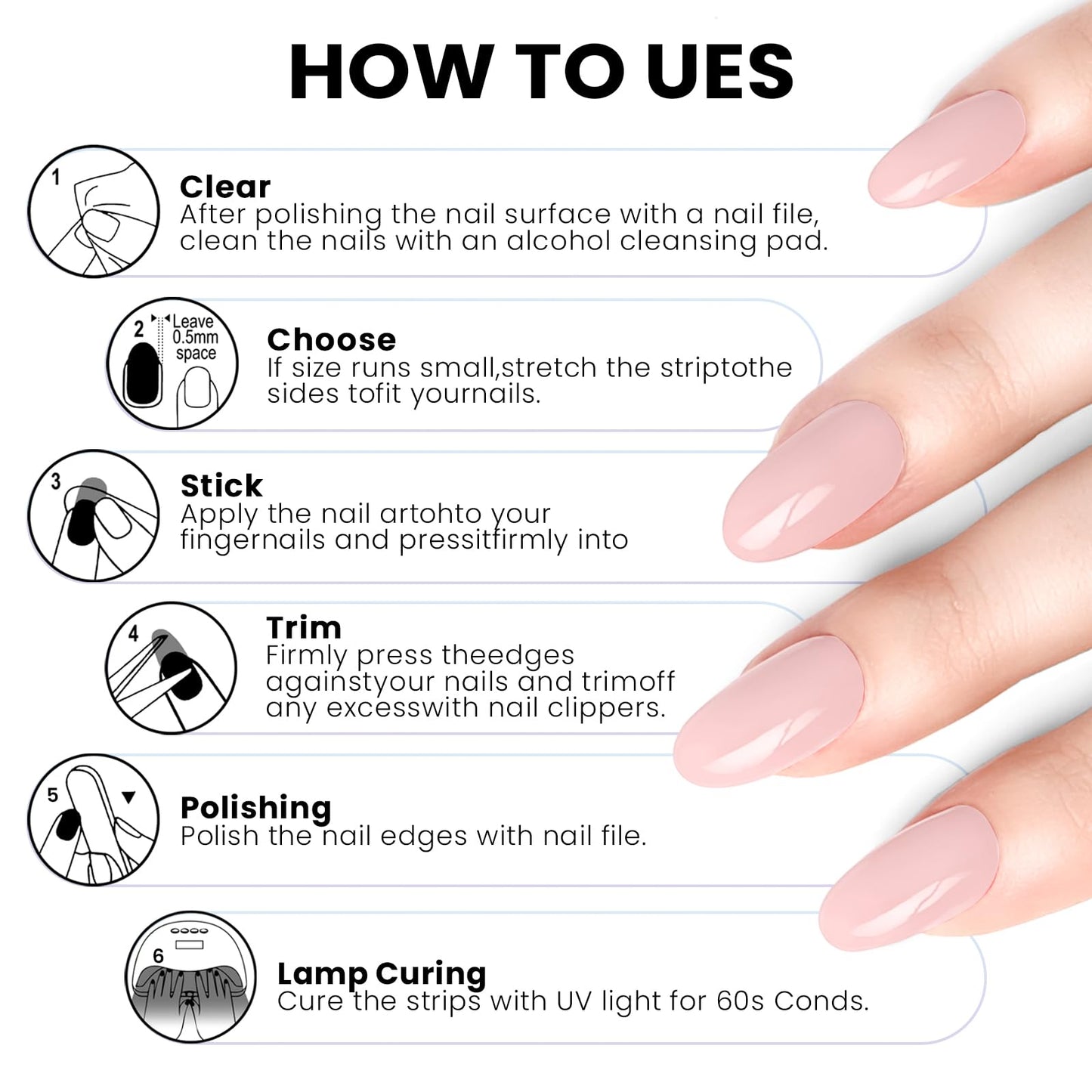 OAUEE Semi Cured Gel Nail Strips | Gel Nail Stickers with UV Light Required | Salon Quality, Easy Application and Removal(Butterfly Gilded Line)