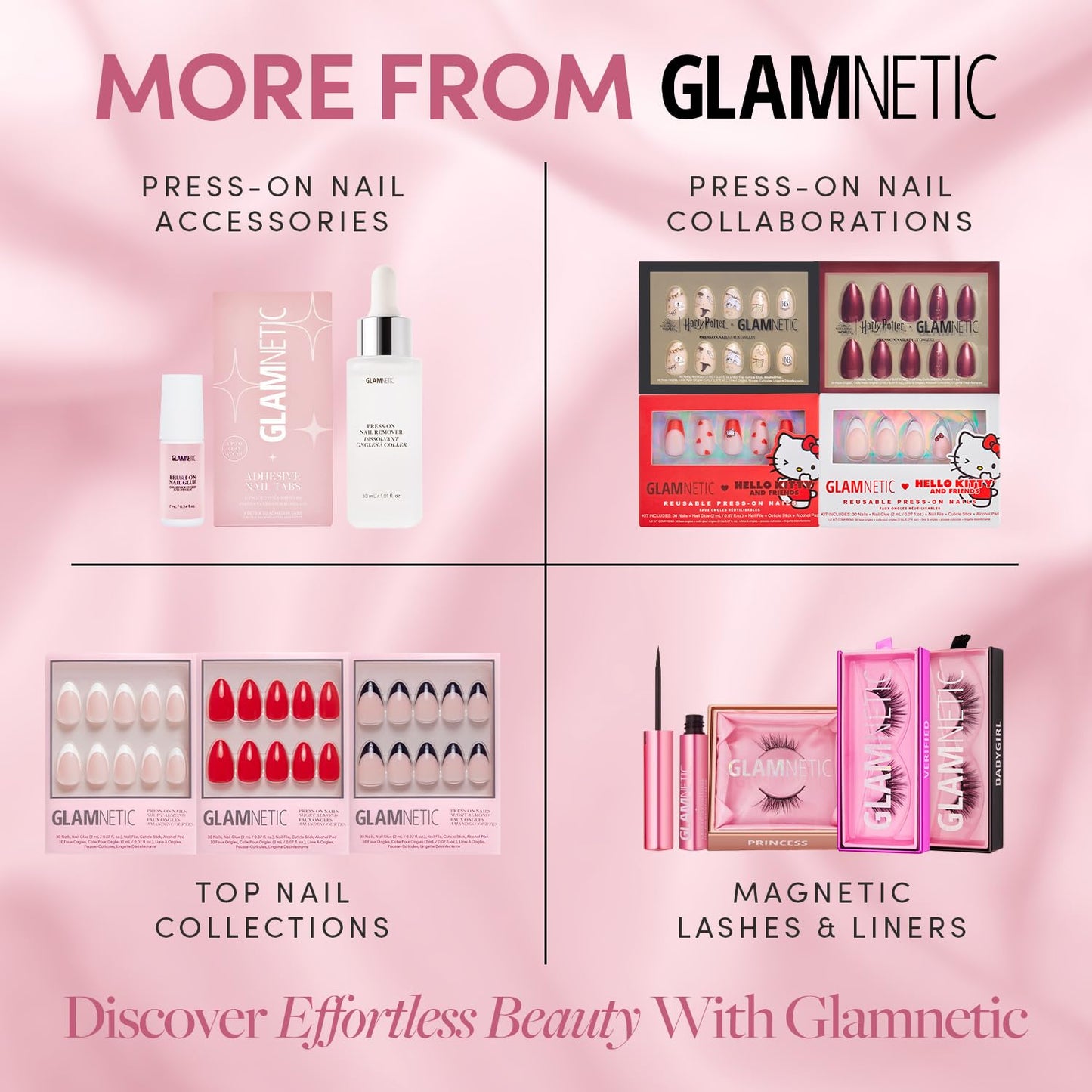 Glamnetic Press On Nails - Los Angeles | Solid Opaque Blush Nude Pink Short Almond Fake Nails in Glazed Finish, Salon Quality | 15 Sizes - 30 Nail Kit with Glue