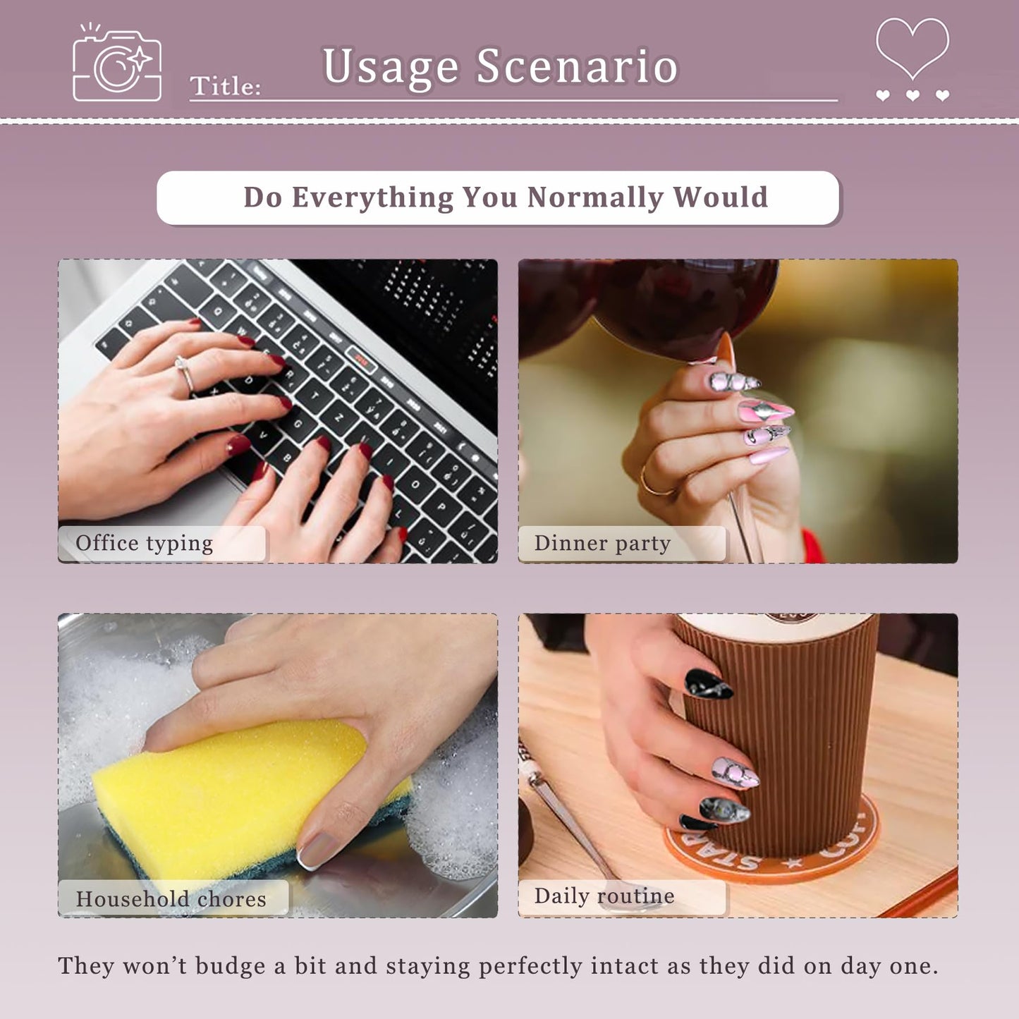 Hantyer Handmade Press On Nails Short Square,Acrylic French Crystal Cat Eye & Chain Pearl Butterfly Design Fake Nails,Cute Korean Pink False Nails 10PCS with Tools Kit for Women Daily (Size L)