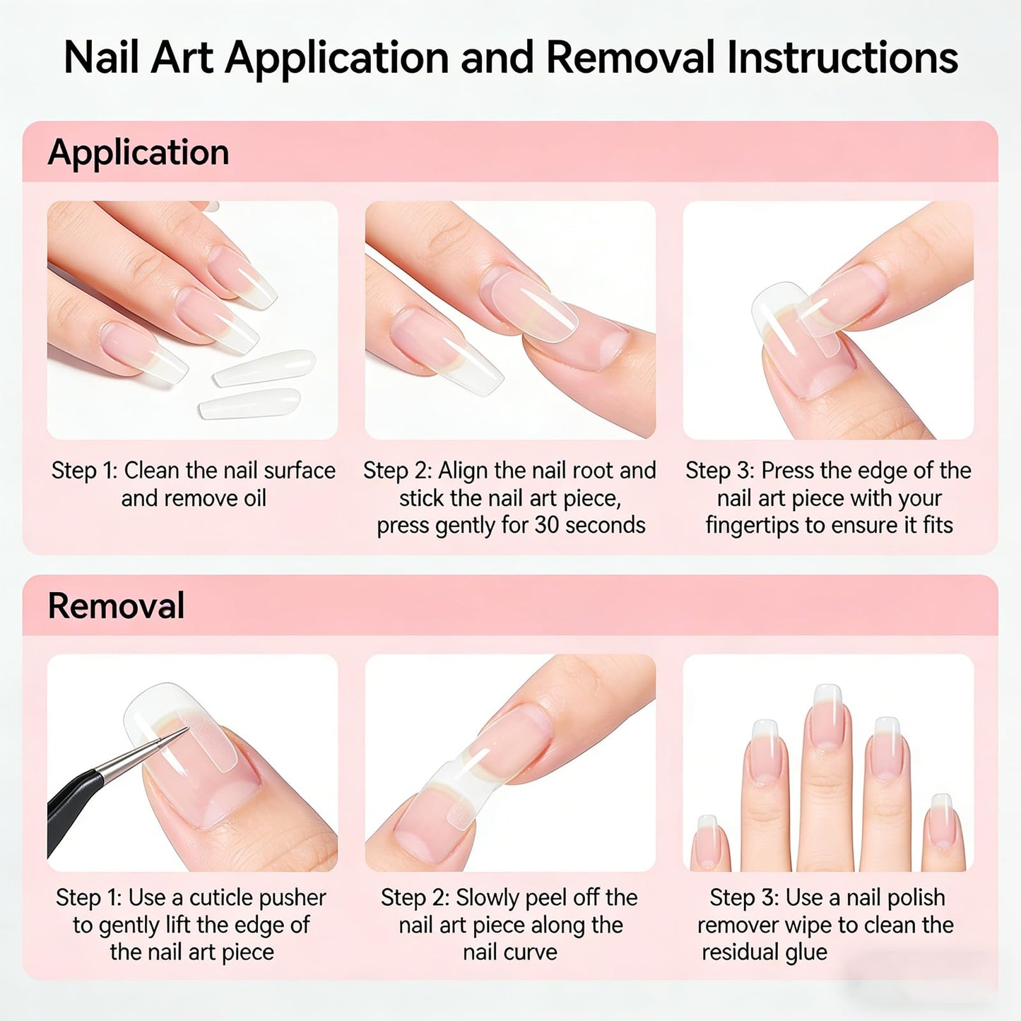 RUOKEXIN Long Almond Press on Nails French Tip Fake Nails Stiletto False Nails with 3D Flower Designs Acrylic Nail Press ons Sparkly Artificial Nails for Women 24Pcs
