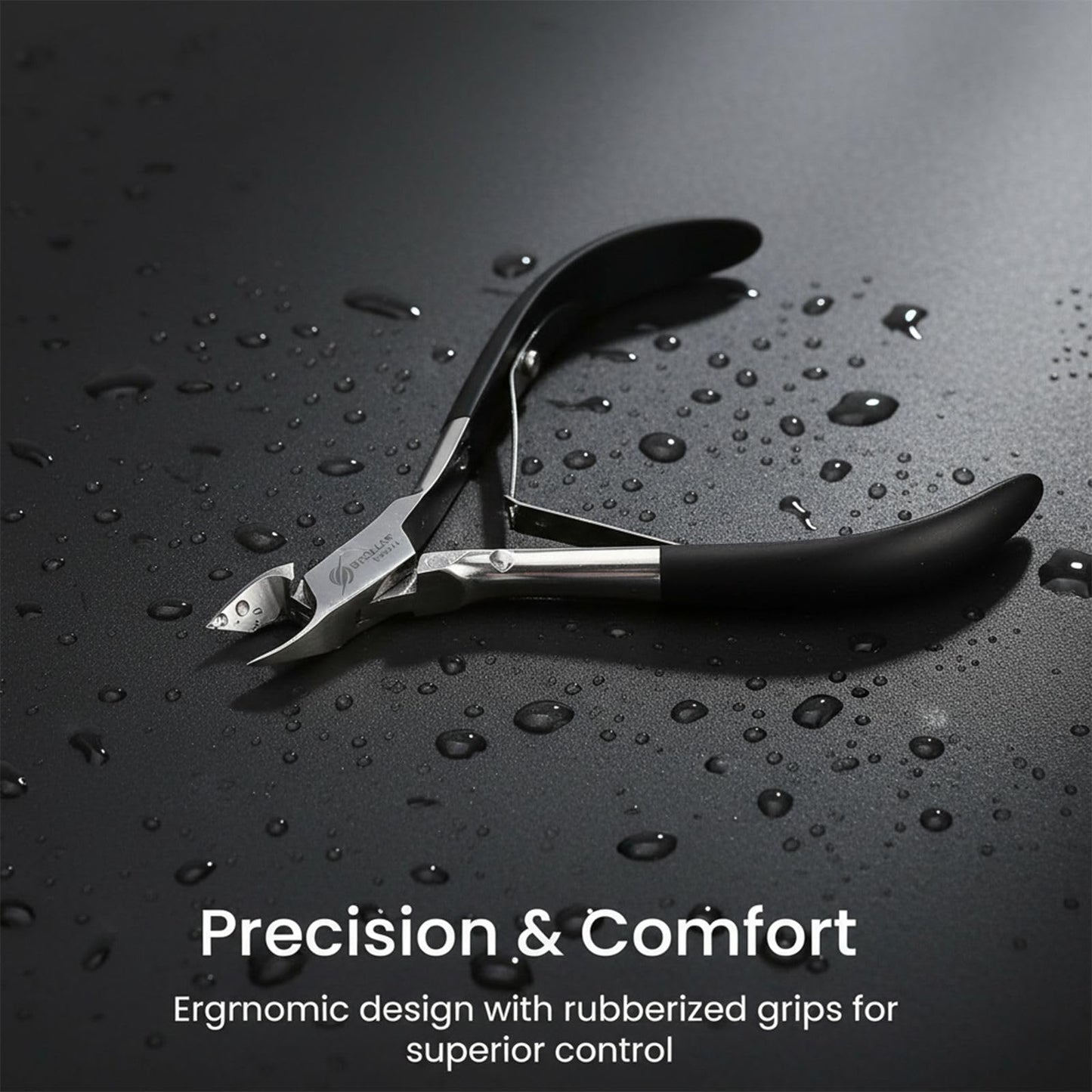 Stellar Shears 5-in-1 Cuticle Trimmer Set β Professional Cuticle Nipper, Scissors, Pusher, Tweezer & Nail File β Stainless Steel Manicure Pedicure Kit for Women, Salon & Home Nail Care (Matte Black)