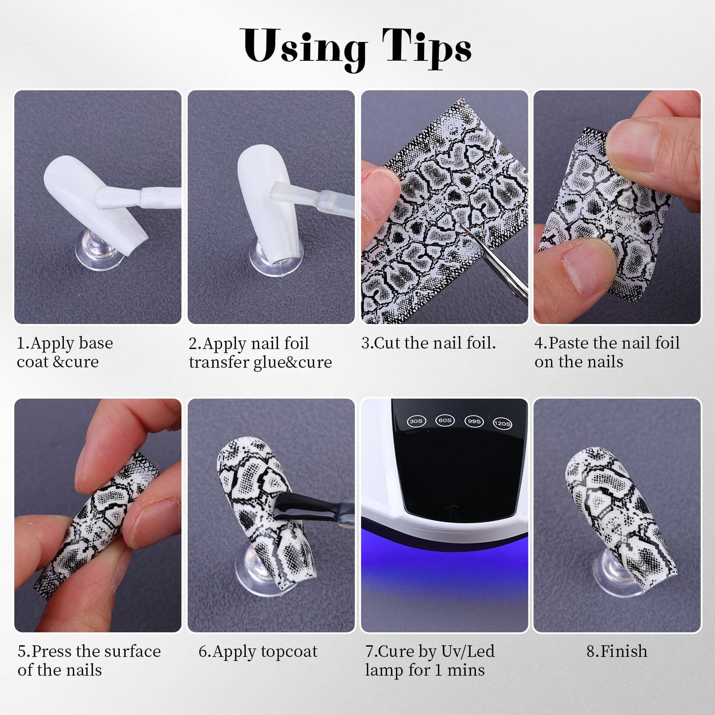 10 Rolls Nail Art Foils Transfer Stickers, Butterfly Plaid Snake Leopard Lace Nail Decals for Acrylic Gel Nails, Holographic Nail Foil Sticker Transfers Supplies for Women Manicure Tips Pegatinas Uñas