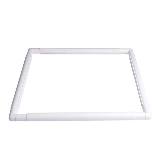 Square Embroidery Hoop Plastic Cross Stitch Frame White Cross Stitching Frame Sewing Hoop Handhold Craft Clip Frame Embroidery Snap Frame Hoop DIY Sewing Tools for Quilting 17x17 Inches