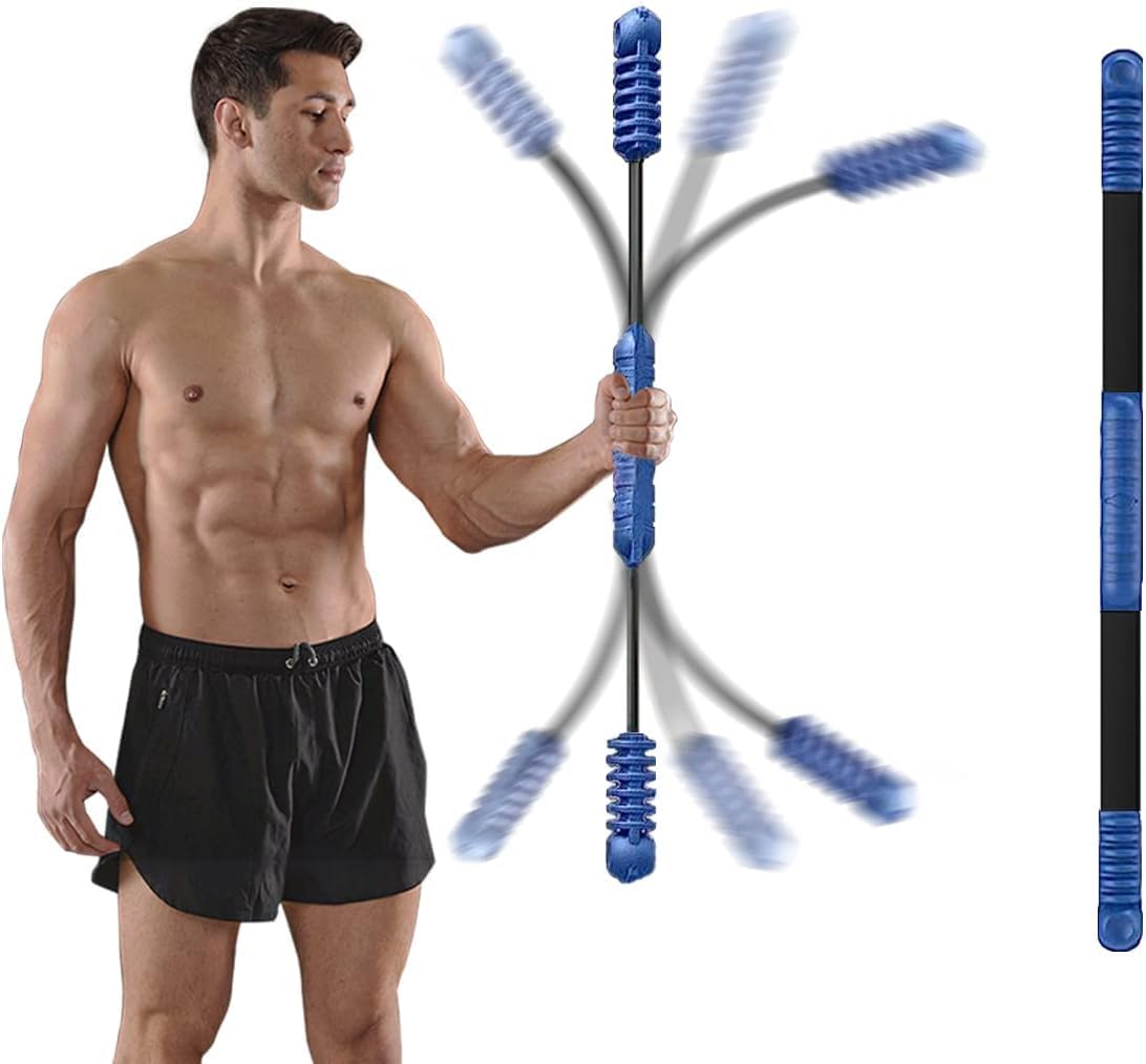 Hotwave Elastic Fitness Bar,Vibration Stick,Body Physical Therapy,Core Strength Training,Power Twister for Arm, Exercise in Home Gym