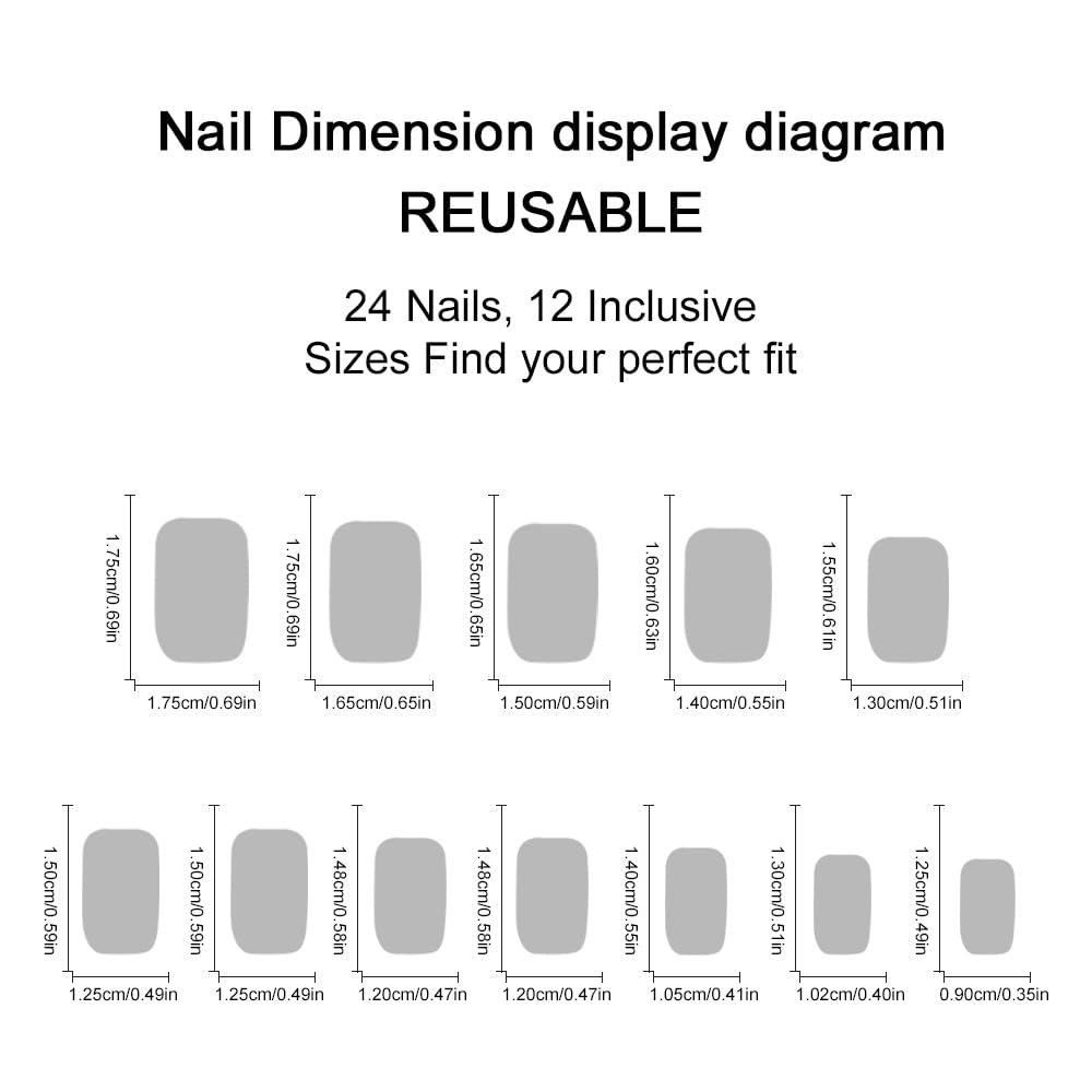 24Pcs Christmas Short Press on Nails Champagne Square Fake Nails with Snowflake Designs Winter Nail Press ons Xmas Full Cover Glue on Nails Artificial Acrylic False Nail for Women Holiday Kit