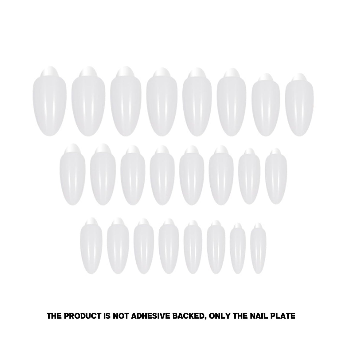 DANMANR Almond Press on French Nails French False Nails Full Cover Acrylic Medium Fake Nails for Women and Girls 24PCS (Color 11)