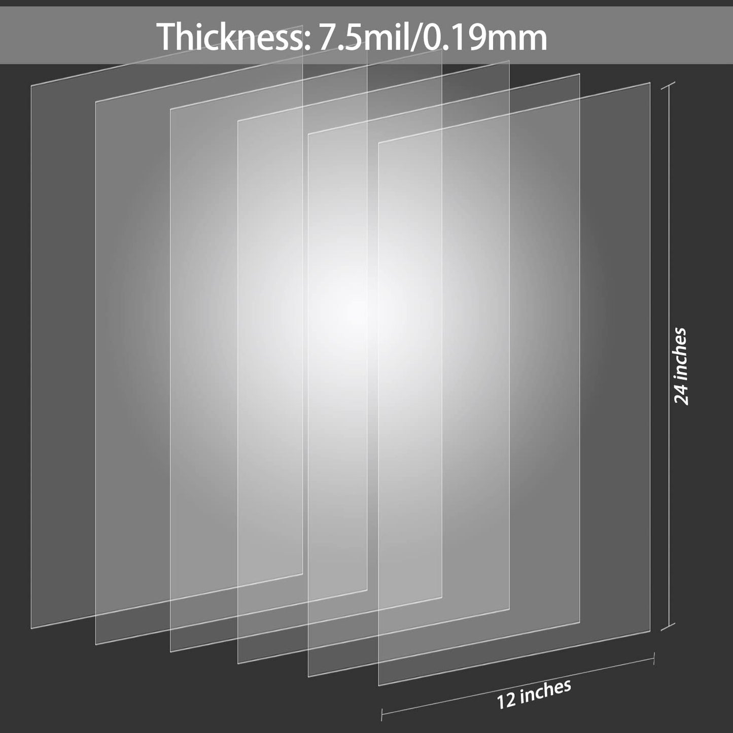 12 Pack 7 mil Blank Stencil Sheets 12 x 24 inch Mylar Sheet, Acetate Sheets for Crafts, Milky Translucent PET Template Material