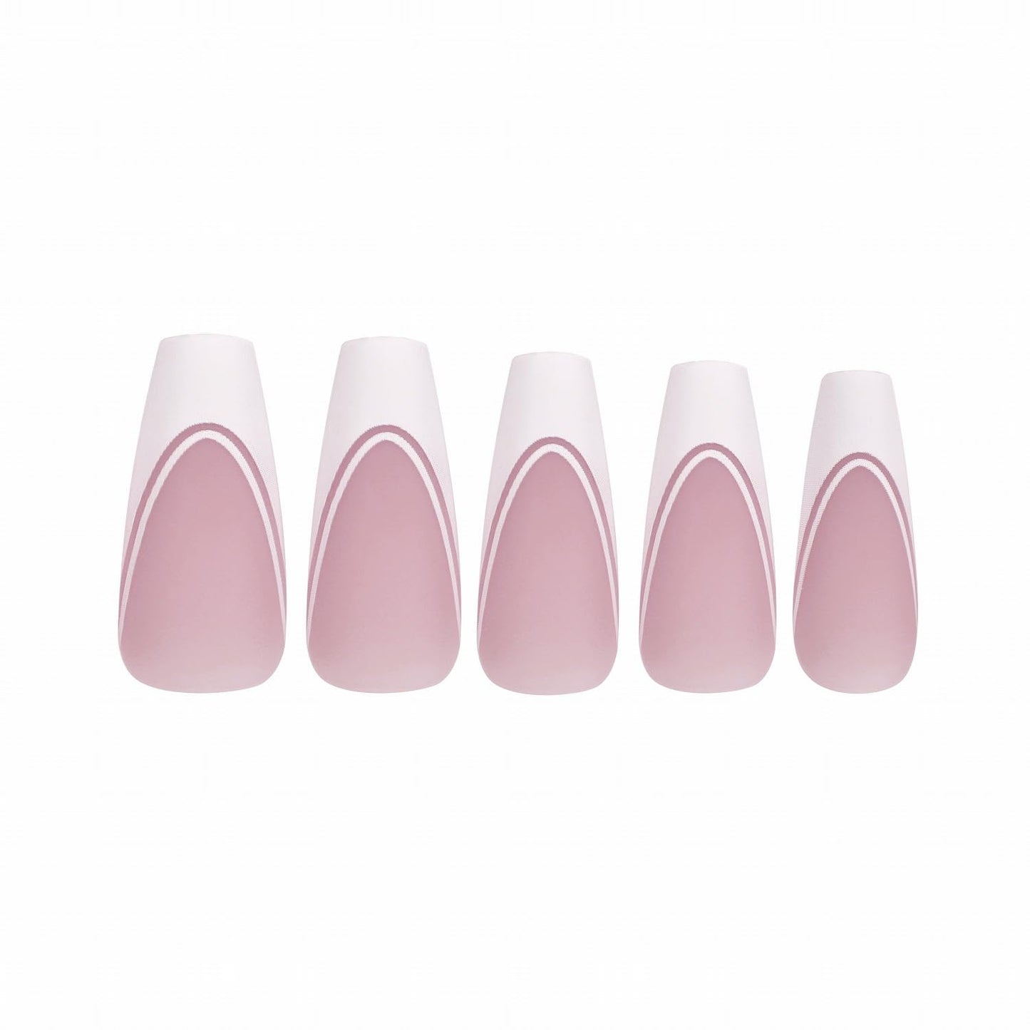 Allkem Soft Gel Nail Tips - Medium Long Ballerina Nail Extensions Kit - 12 Sizes Full Cover Nails - Double French (240 Pieces)