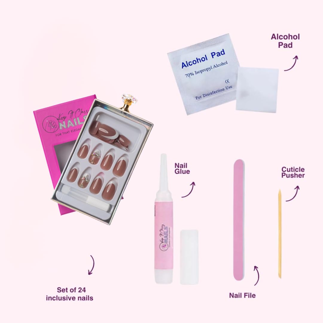 Keep It Classy Kids Friendly Press-On Nails Kit by Monyetta Shaw || Multi Play Date, Kids Size || Reusable, Vegan, Non-Toxic, Easy Application