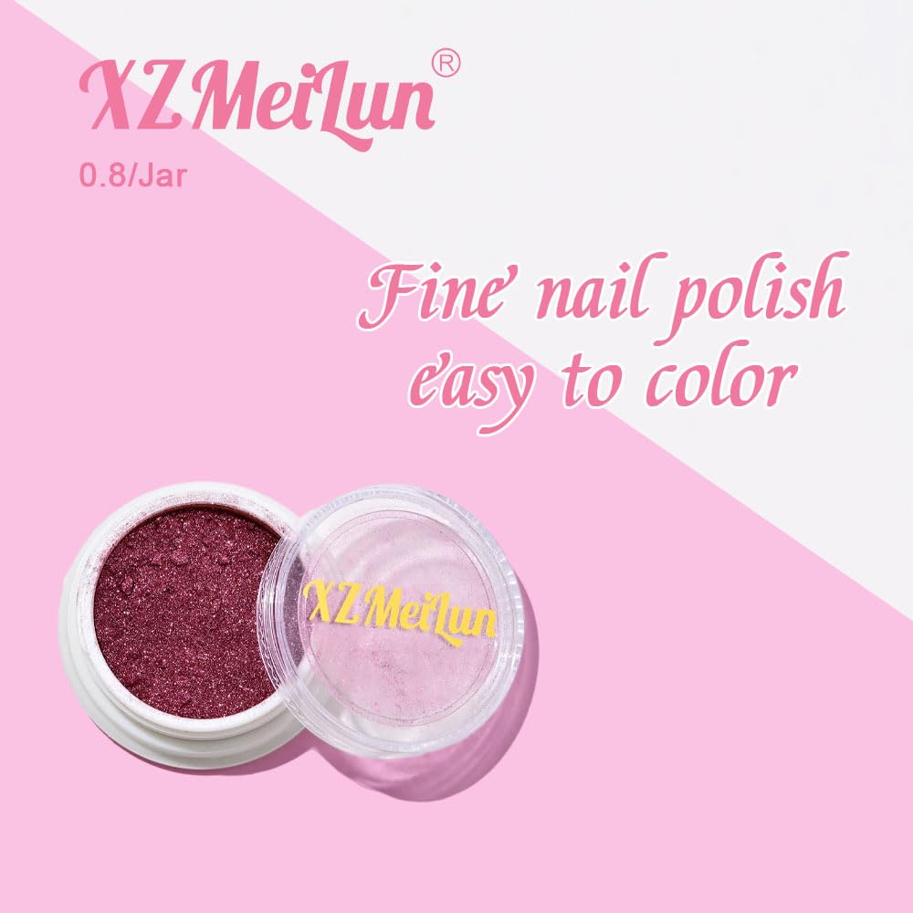XZMeiLun Chameleon Chrome Nail Powder, Big-Capacity 0.8g Aurora Green Turns Red Mermaid Aurora Powder Pigment Pearlescent Nail Art Glitter Decoration, Can Mixed with Builder Gel Nail Polish for Use