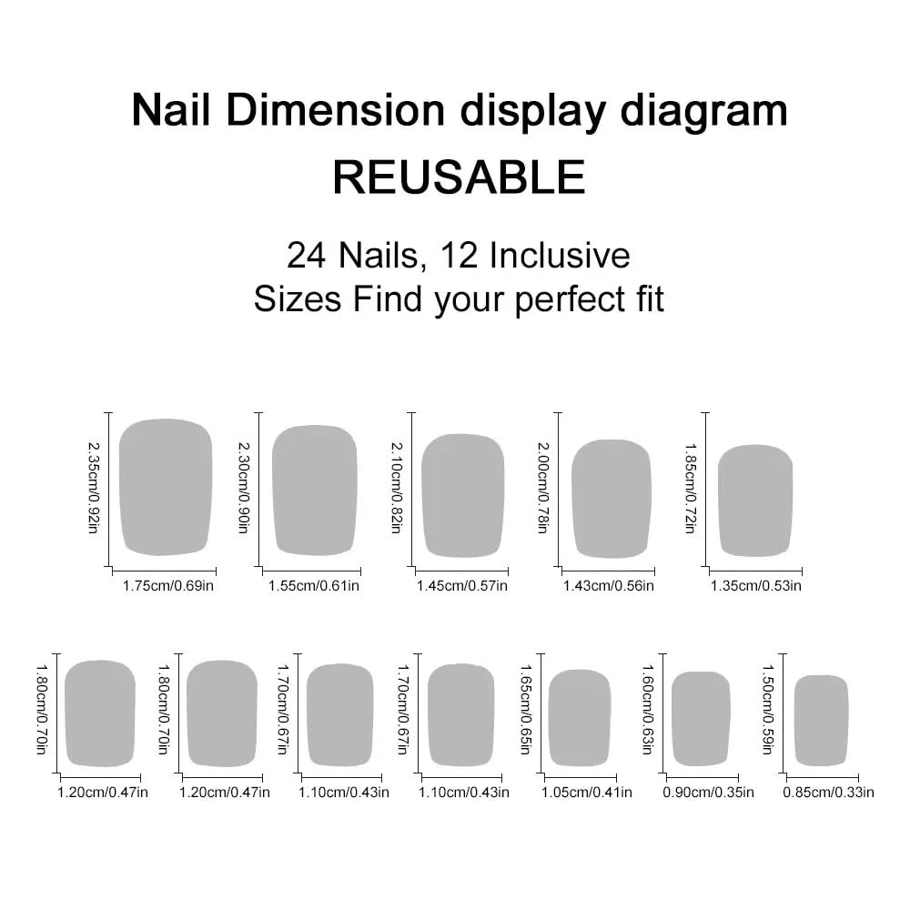 CTTHNBD Square Press on Nails - Medium Fake Nails with Daisy Design - Summer, Flower False Nails Press ons - for Women 24 Pcs