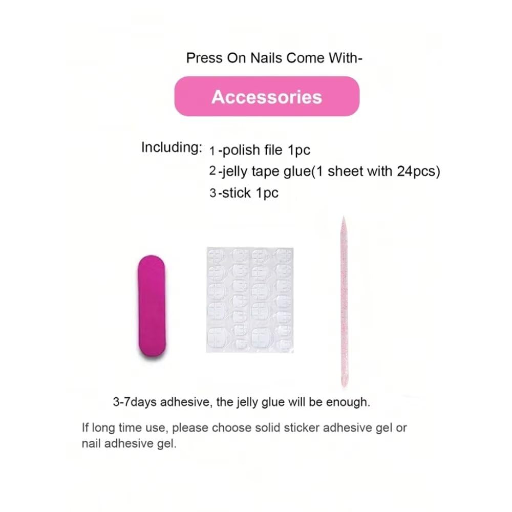 10Pcs Spring Summer Press on Nails Almond Shape False Nails with Bow Design Medium Length Fake Nails Handmade Nails Press On 3D Star Fake Nails Reusable Nails for Women (Size S)