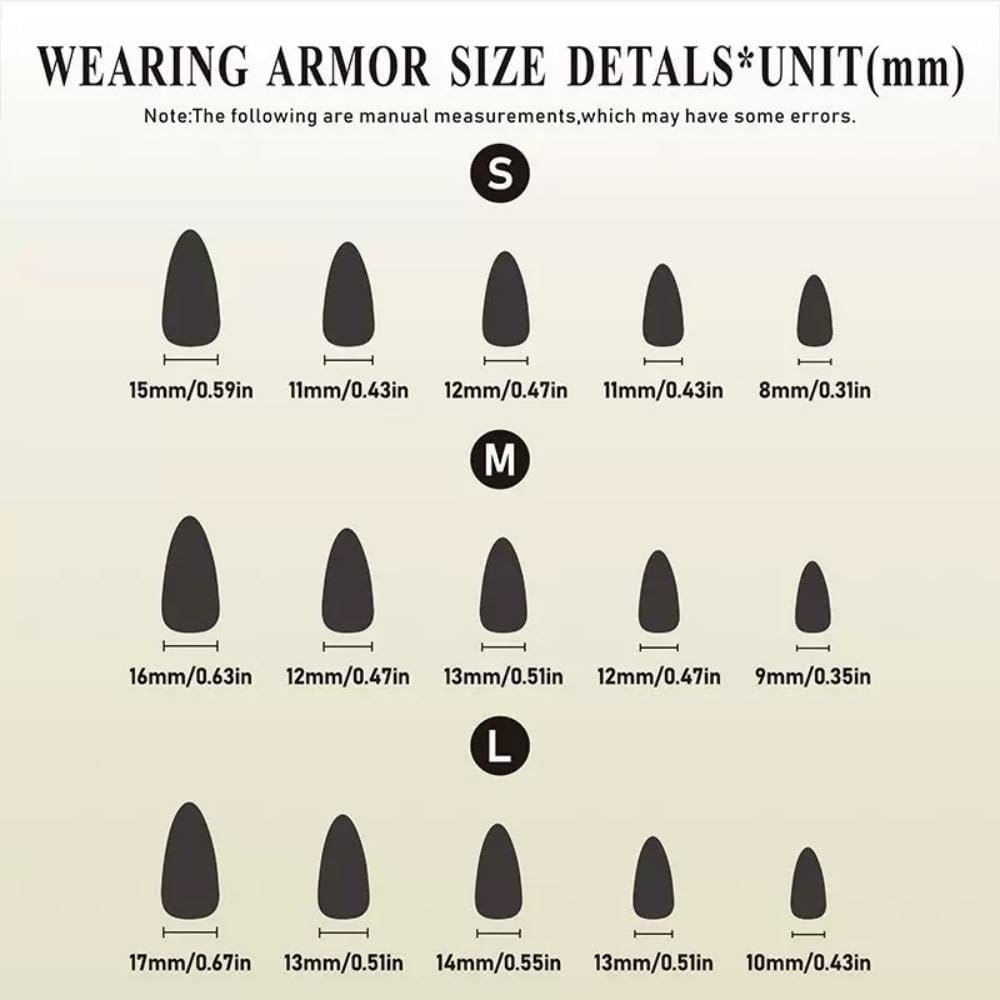 100% 5D Handmade Press on Nails with Charms Medium Almond Nails Press ons- Rhinestones Waterdrop Shell False Nails Glitter Star Press on Nails Ombre Summer Fake Nails for Women DIY Manicure Size M