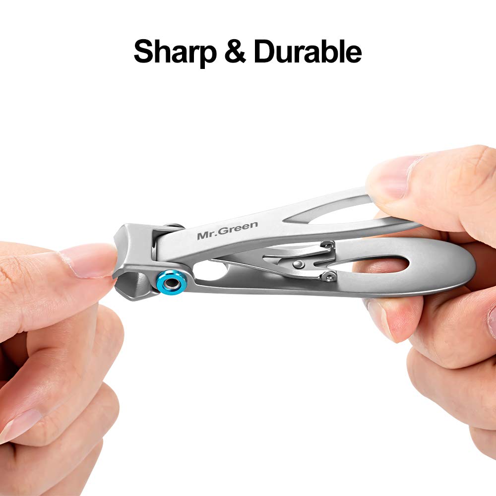 MR.GREEN Nail Clippers, Ultra Wide Jaw Opening Toenail Clipper for Thick Nails Heavy Duty Stainless Steel Fingernail Clippers for Seniors (Mr-1224plus)