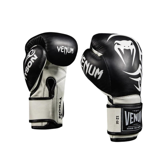 Venum Giant 2.0 Mike Tyson Pro Boxing Gloves - Deep Black/Optical White - 14-Ounce