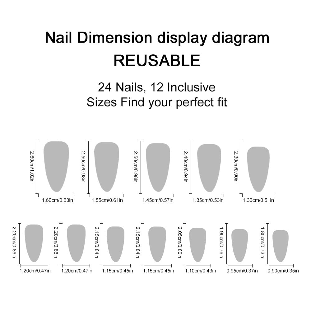 Blue French Tip Press on Nails Medium Almond Cat Eyes Fake Nails with Gold Curve Line Designs Blue False Nails Acrylic Artificial Spring Summer Stick on Nails for Women DIY French Manicure Kit