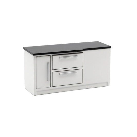 LOGOFUN Dollhouse Furniture Miniature Cabinet 1:12 Scale Wooden Rectangular Cabinet Model Mini House Decorations (Black)