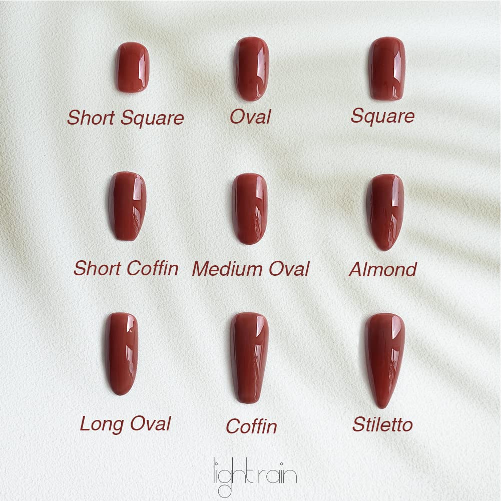 Light Rain Small Size Hand-made Press on Nails, 3D Gel UV Finished False nails with Design by Professional Manicurist