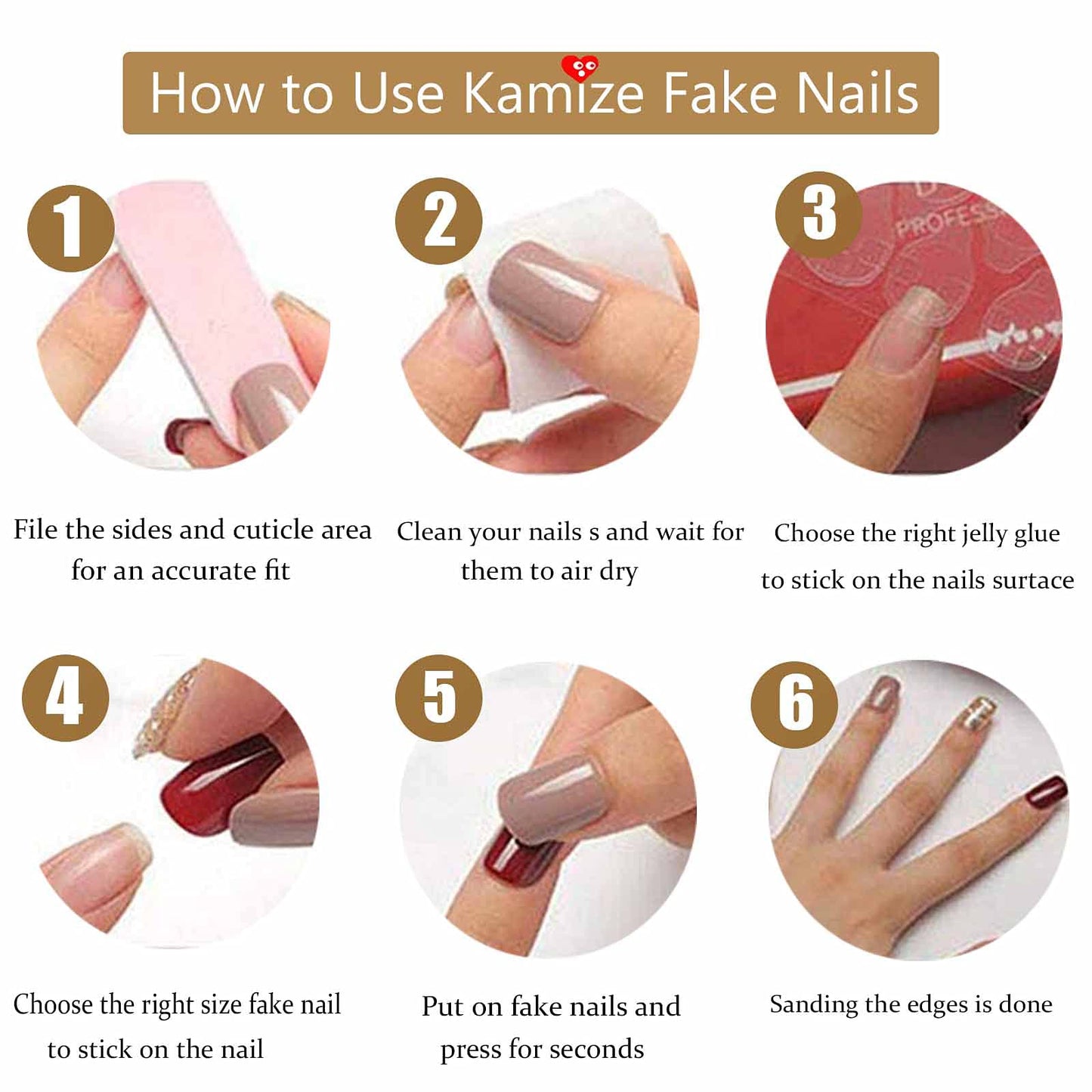 DANMANR Square Press on Nails Short Fake Nails French Acrylic Full Cover False Nails for Women and Girls 24PCS (White French)