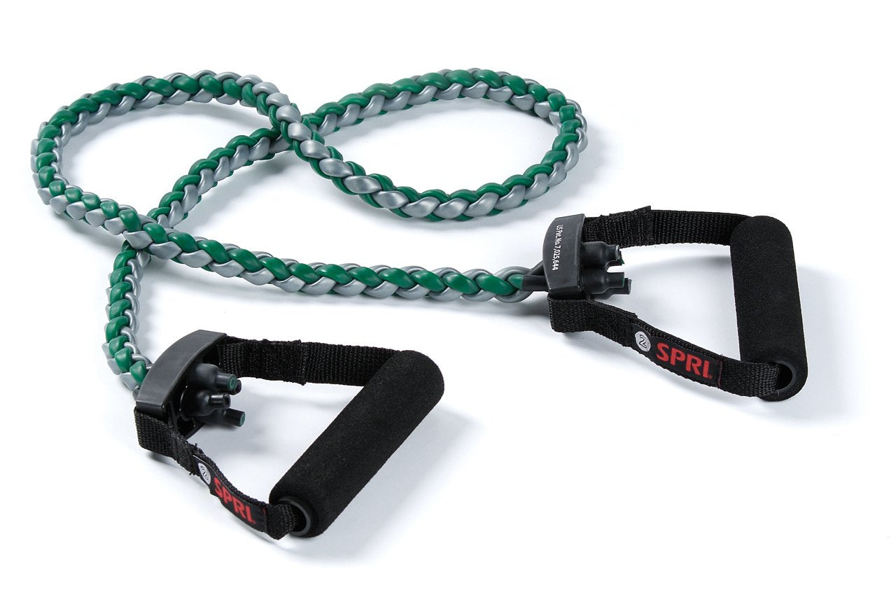 SPRI Braided Xertube Resistance Bands – Premium Exercise Band for Men & Women – Workout Equipment for Home Gym Fitness Training – Comfort Grip for Strength, Weights, and Resistance - Light