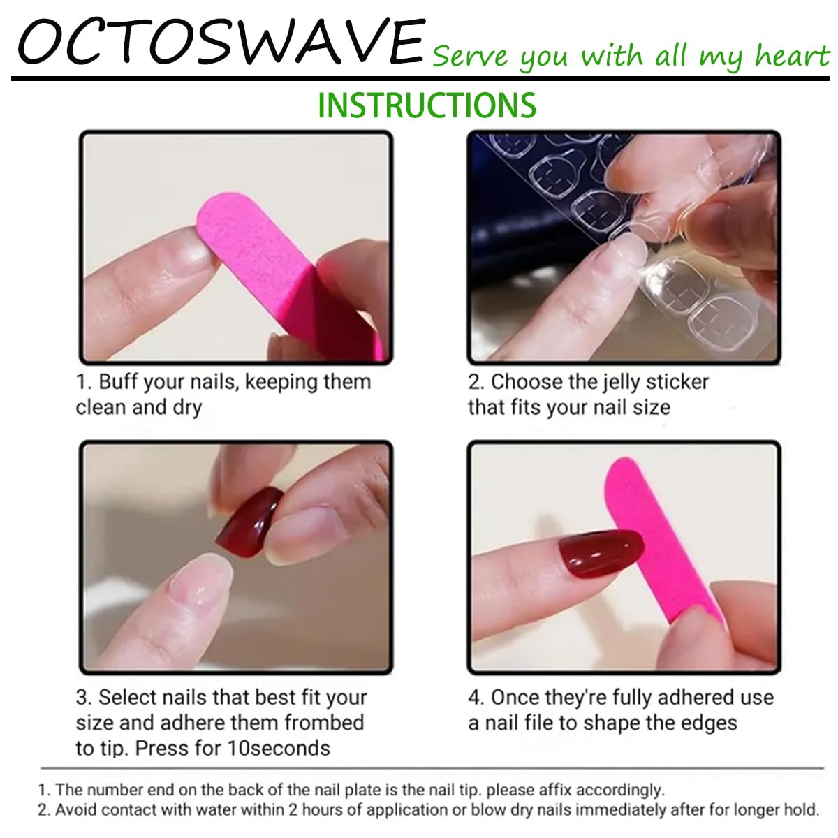 Octoswave Square Press on Nails Long Fake Nails White French Artificial Nail Sparkly Bow and Rhinestones Stick on Nail for Women 24pcs