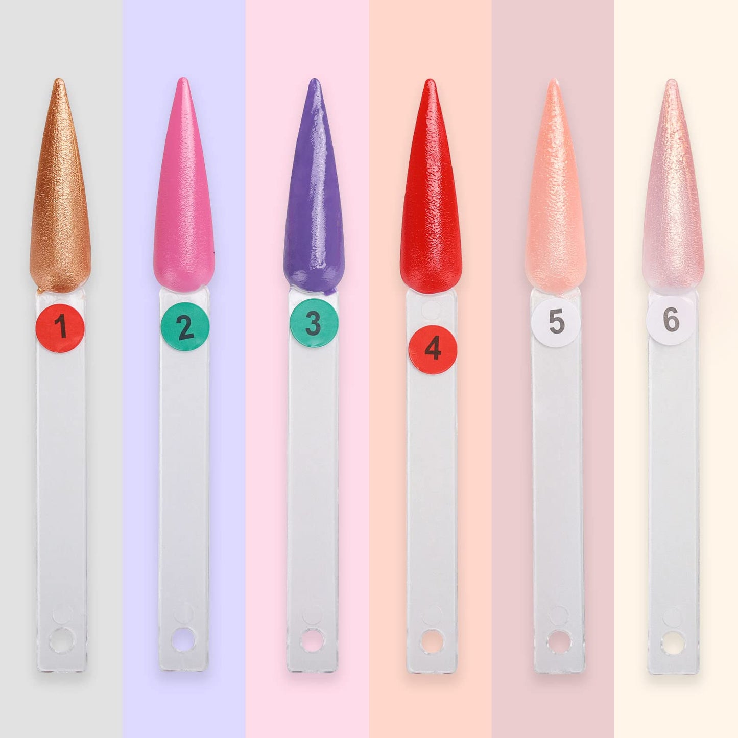 300 Pcs Nail Swatch Sticks with Ring, Stiletto Nail Polish Color Sample Sticks Display