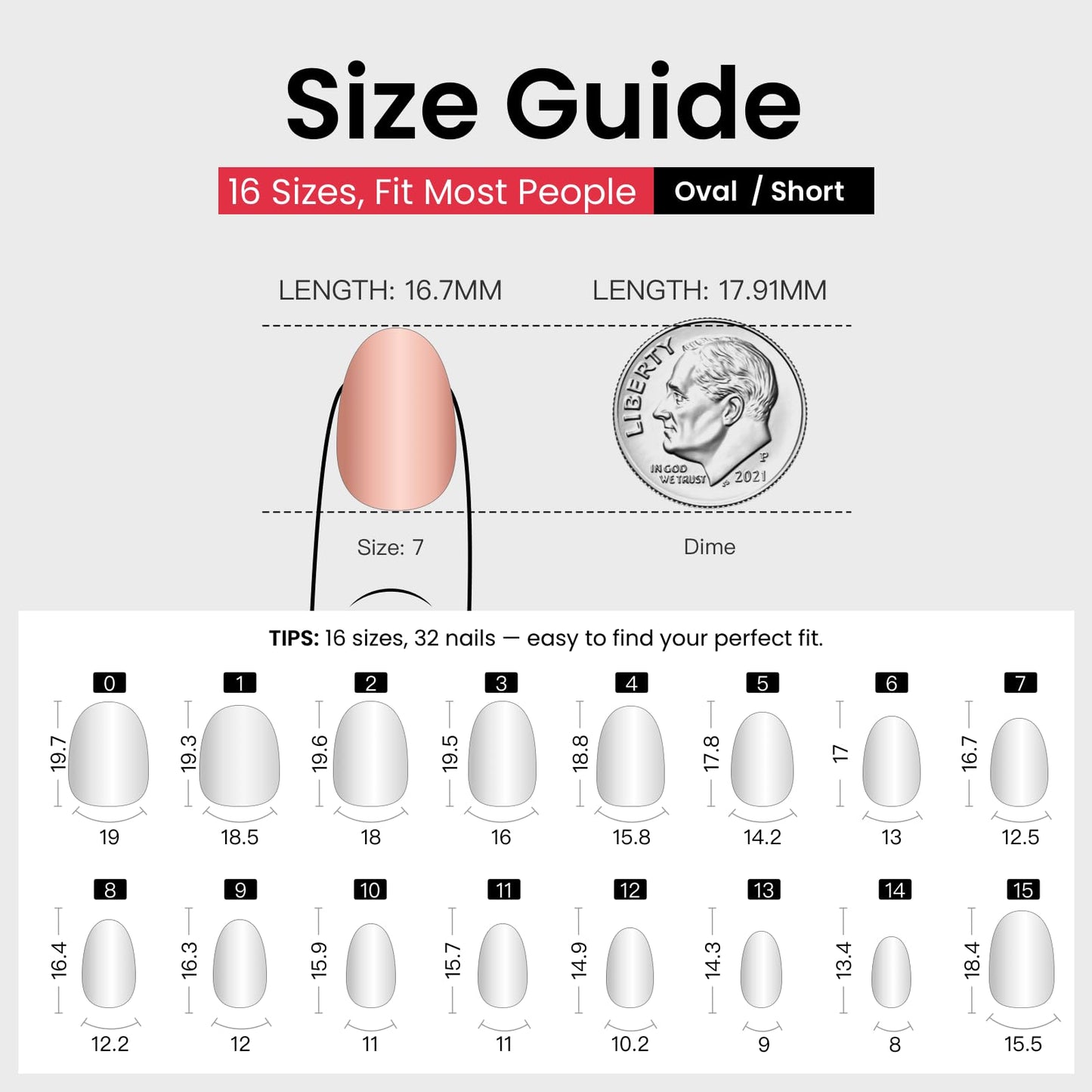 CurvLife Oval Press On Nails Short – Soft Gel Champagne Pearl Salon Quality False Nails with Glue, Long Lasting Daily Nail Tips for Women