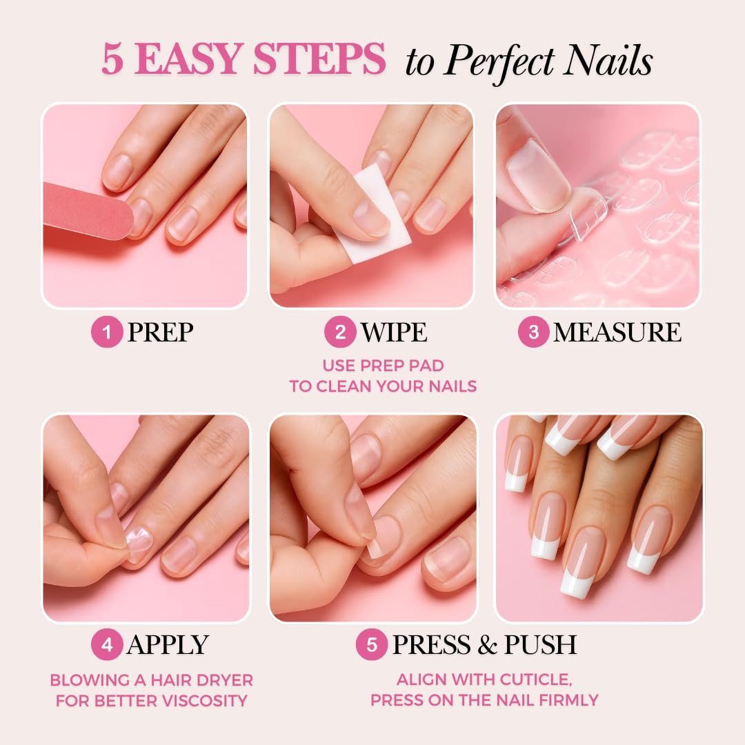 PerfectLook Press On Nails - Golden Ornament | No Glue Long Coffin French Gold Foil Nails with Glitter for Holiday - 24 Pcs Nail Kit with Adhesive Tabs