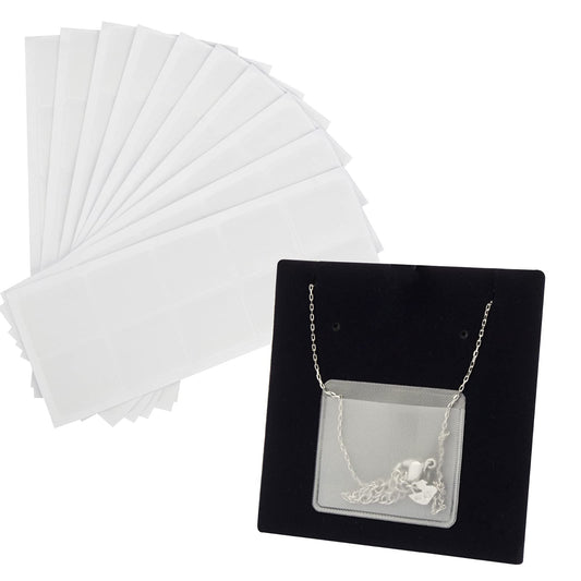 Temlum Necklace Chain Adhesive Pouch for Necklace Display Cards, Self-Adhesive Necklace Chain Pockets Clear Jewelry Bags Necklace Chain Pouch to Hold Loose Chain Jewelry Supplies (300 pcs)