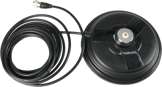 Retevis 16.4ft SL16.J,150mm Radio(1 Pack) Mobile Antenna Magnetic Mount Base with NMO Connector,Mobile Radio Antenna