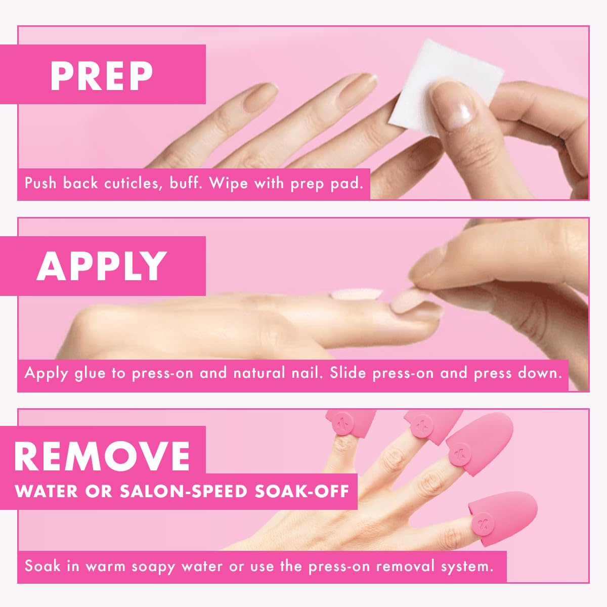 Olive & June Instant Mani Press-On Nails (Glue) | 42 Fake Nails, 21 Sizes | Non-Toxic, Long-Lasting Recycled Materials Realistic Look | Salon-Quality at Home | Short, Squoval | CV Cherry Red