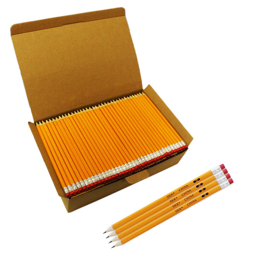 SKKSTATIONERY 360pcs Pre-sharpened Pencils with eraser top, No.2 Wood Pencils Bulk #2 HB pencils Yellow HB Pencil Sketching Drawing Back to School Teacher Supplies 360 counts per box