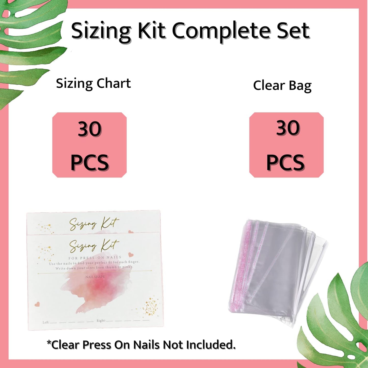 Press on Nails Packaging Box+ Sizing Kit Card
