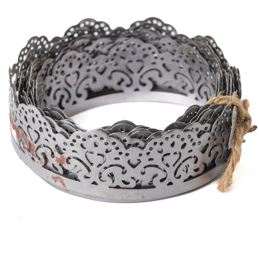 Decorative Metal Ribbon Border Trim, 10 Feet Roll, Flexible Cutout Pattern for DIY Projects (Silver, 1-1/3 Inch Metal Lace-2)