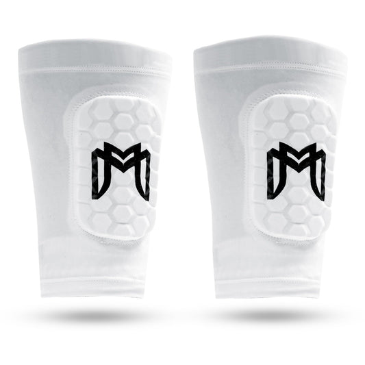 MediCaptain Mini Shin Guards Soccer – Built in Mini Shin Pad Sleeves for Men, Women, Teens – Small Shin Guards - Lightweight, Breathable, Shin Defender Leg Protection (White, Mini (3.9 x 2.4 in))
