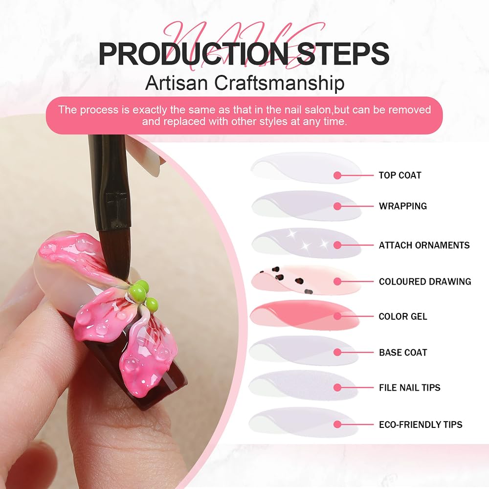 Handmade Press on Nails Coffin Medium False Nails Cat's Eye Black French Tip with 3D Rhinestones Designs Rhinestones Charm Cute luxury Acrylic Nails for Women (Size M）10pcs