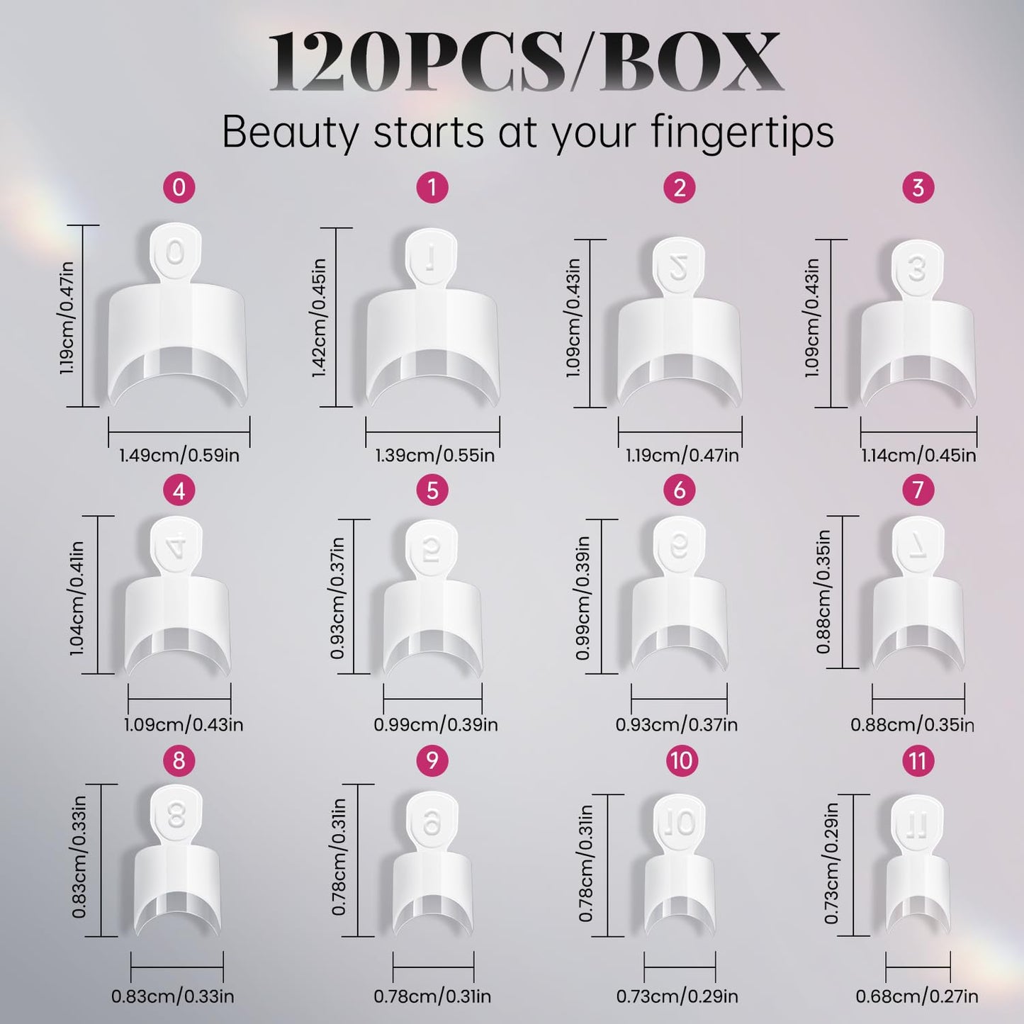 krofaue Parent-Child Nail Tips Kit:120PCS Short French Nail + 240pcs Kids Short Oval Clear Nail Tips for DIY Home Manicure Mother Daughter Bonding Time
