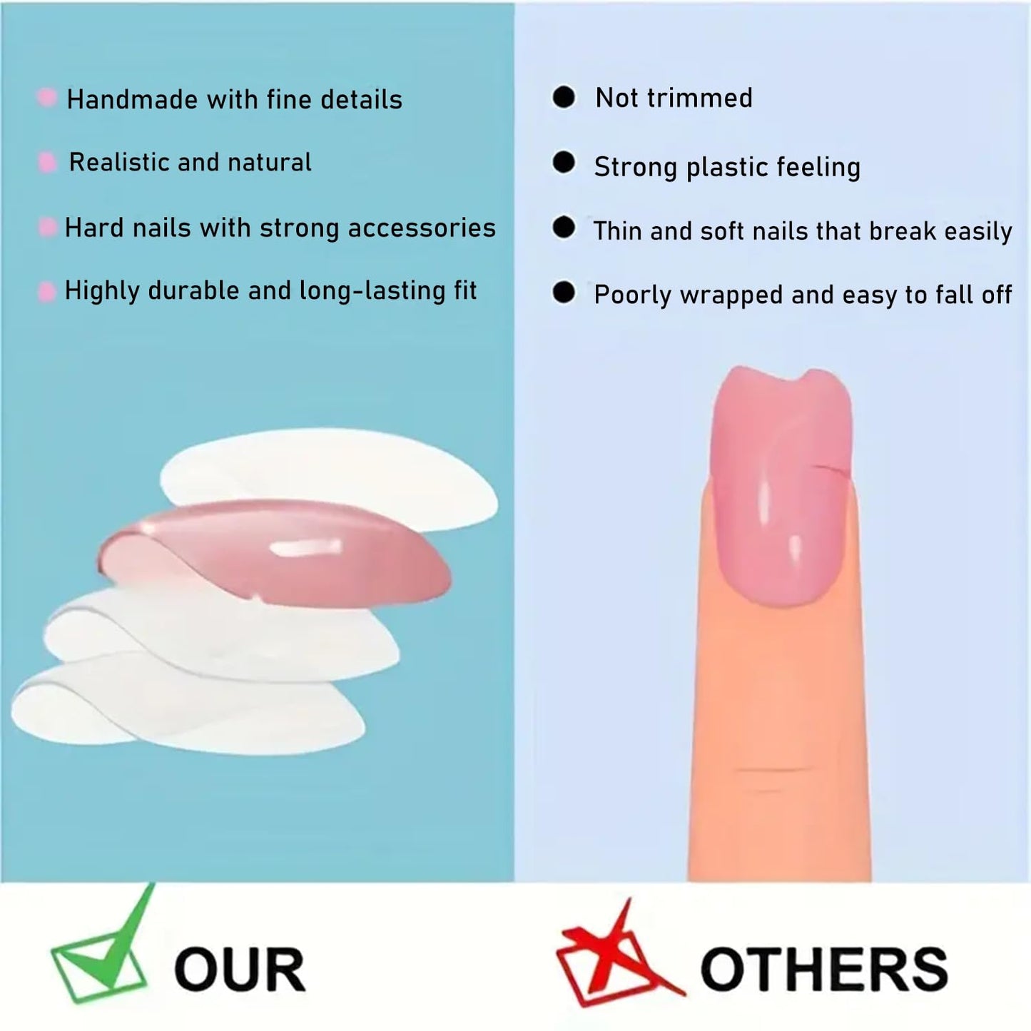 Halloween Goth Press on Nails Medium Stiletto Almond Fake Nails with 3D Stripe Designs Red Halloween Acrylic False Nails Full Cover Reusable Stick on Nails for Women Girls 24Pcs
