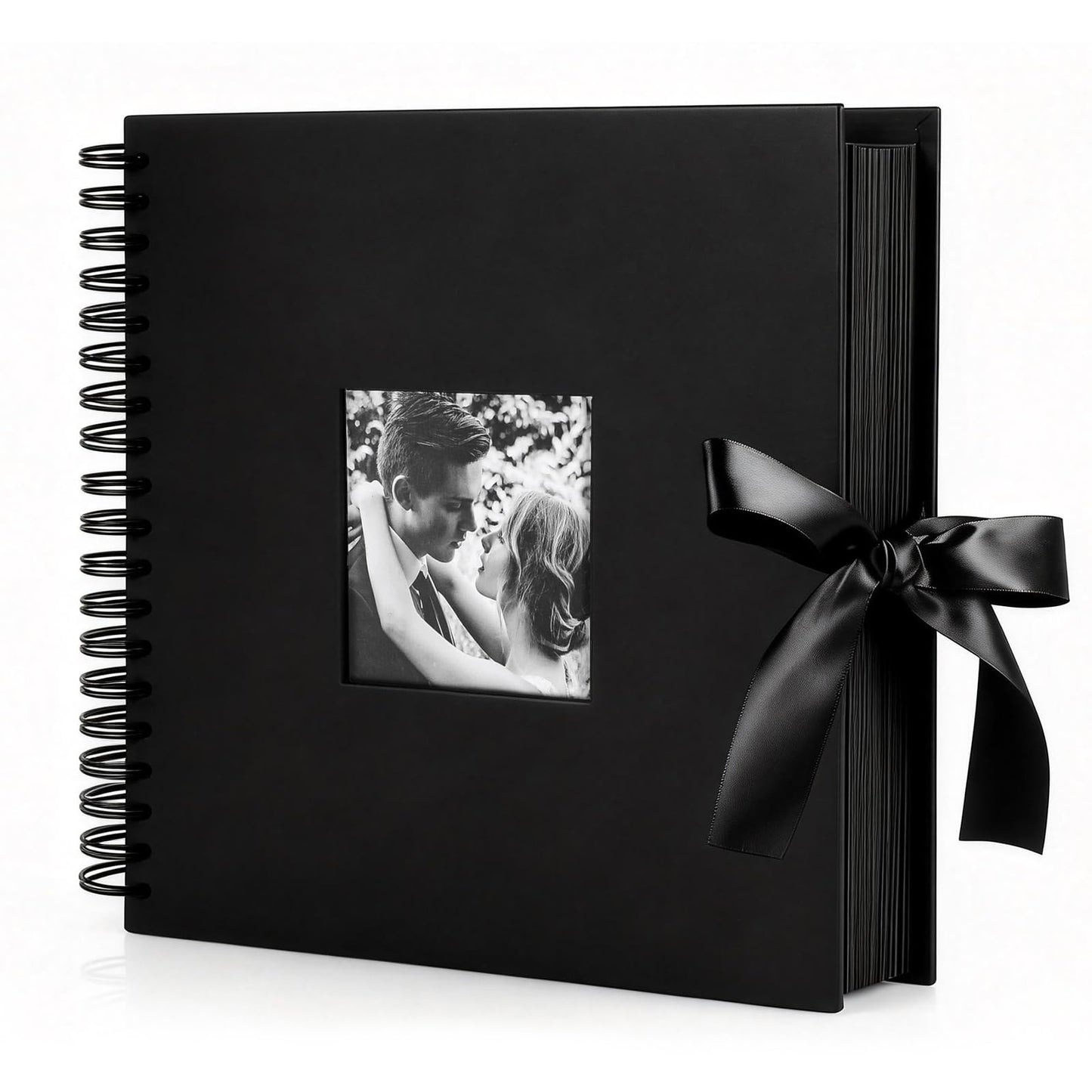 INNOCHEER Photo Album - Self Adhesive 80 Black Pages, Large Scrap Book Wedding Guest Book for DIY Anniversary Travel Memory Scrapbooking (Black 10X10)