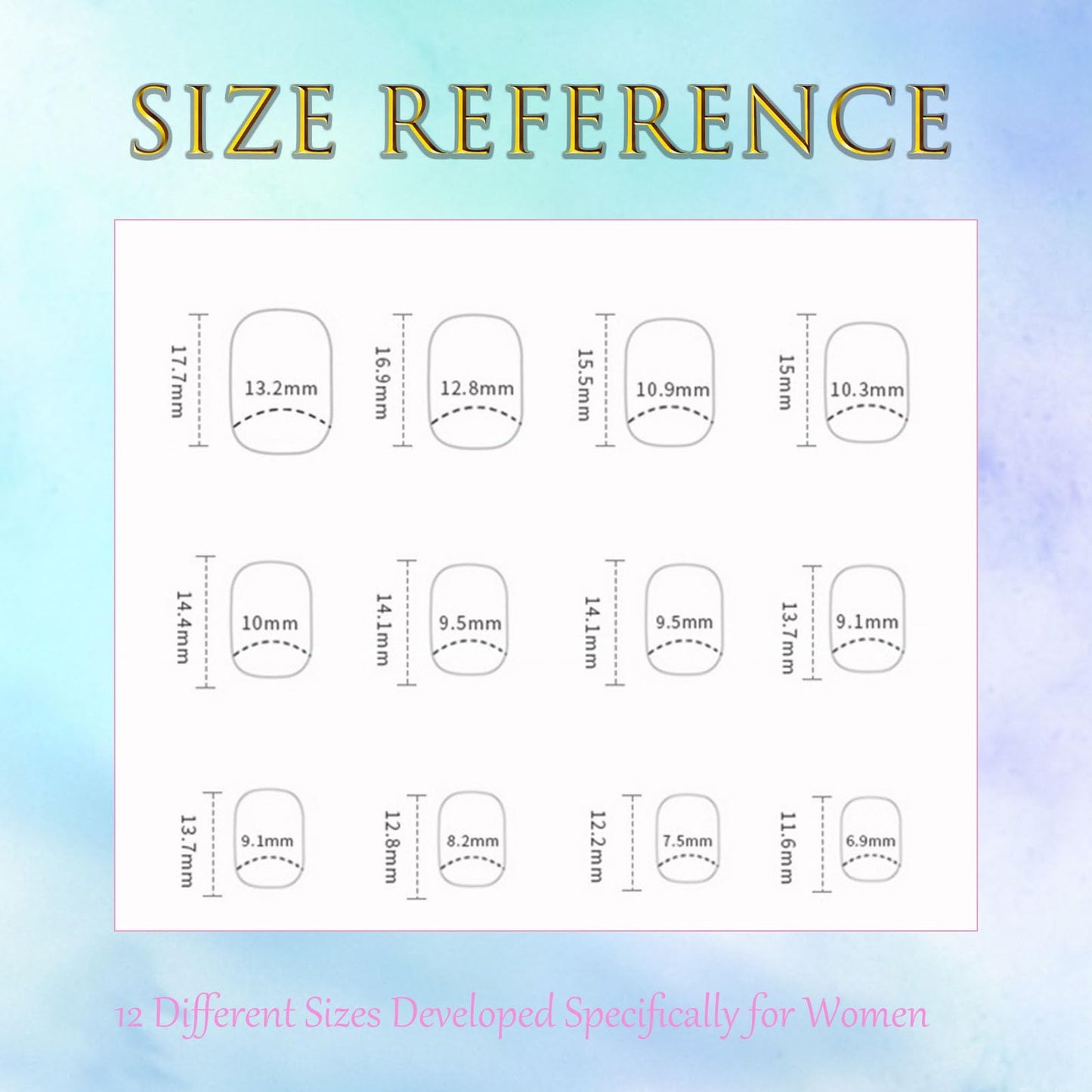 Press on Nails Short Square White French Tip Fake Nails Press ons with Glitter Leaves Designs Acrylic Nails Glossy Glue on Nails Light Purple Full Cover Stick on Nails for Women 24 Pcs