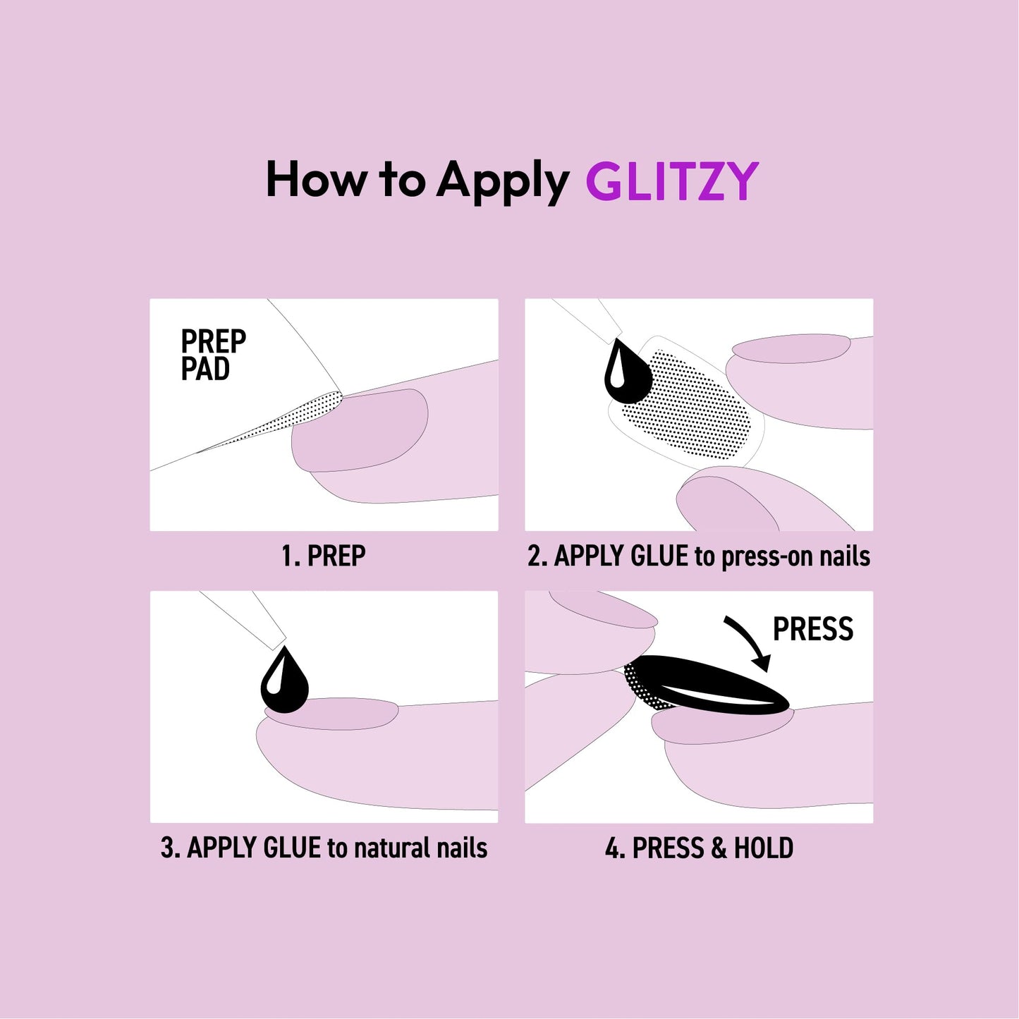 Glitzy 3D Handmade Press On Nail Kit, Rhinestone Gem Black Chrome Long Almond False Nail, Reusable & Lasts Up To 2 Weeks, Seamless Snug Fit Technology, Includes Glue, File & 28Pcs Manicure Set