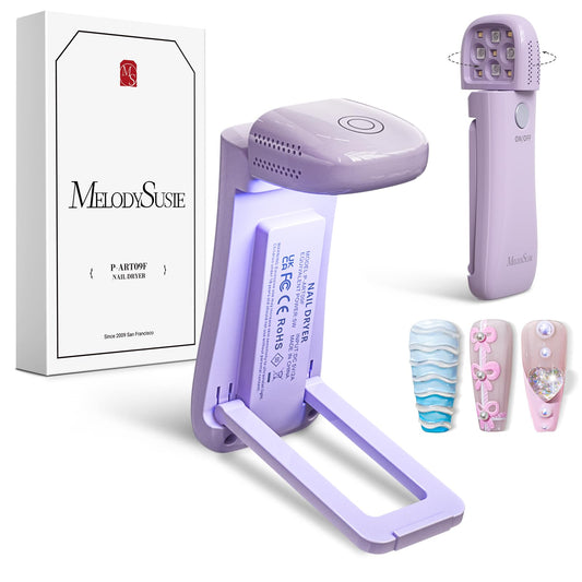 MelodySusie Cordless UV Nail Lamp with Fold-Out Stand,P-Art09F Foldable UV Light with 2-in-1 Lighting & Curing Function, Rechargeable, Flash Cures All Soft Gels Especially Half-Cured, Base & Top Coat